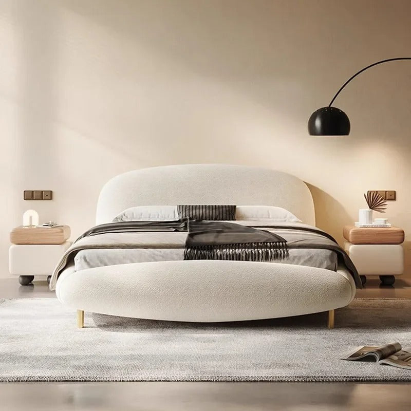 European Bedroom Bed Tufted Design with Headboard.