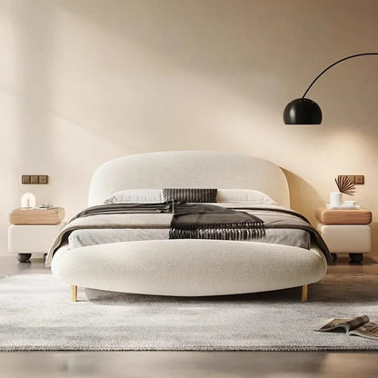 European Bedroom Bed Tufted Design with Headboard.