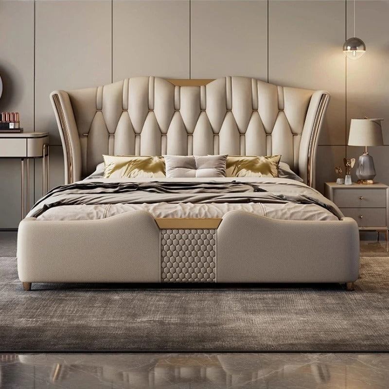 Luxury Home Faux Leather Bed Frame.