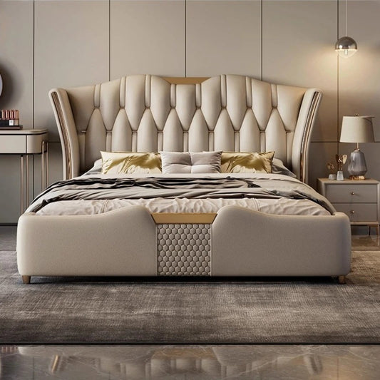 Luxury Home Faux Leather Bed Frame.