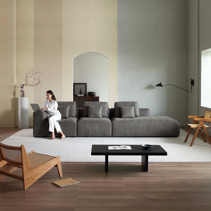 Living room Comfy Couch Featuring One Side Armrest.