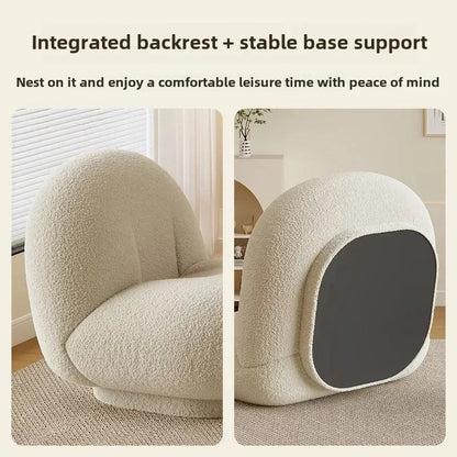 Cloud Design Lamb Wool Fabric Lazy Sofa Chairs.