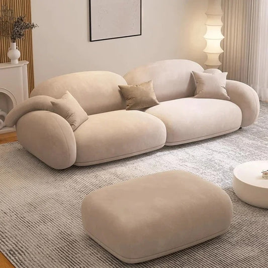 Atlas Living Room Cloud Sofa Fully Upholstered in Velvet.