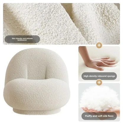 Cloud Design Lamb Wool Fabric Lazy Sofa Chairs.