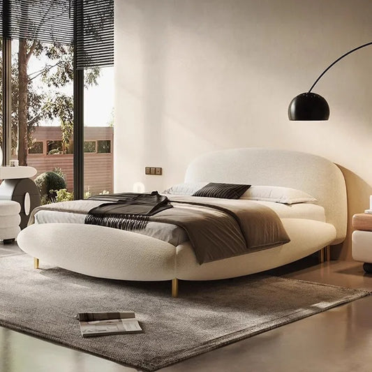 European Bedroom Bed Tufted Design with Headboard.