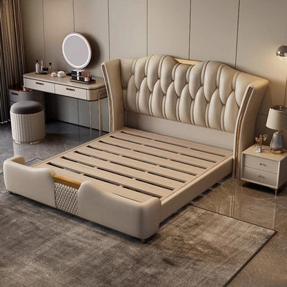 Luxury Home Faux Leather Bed Frame.