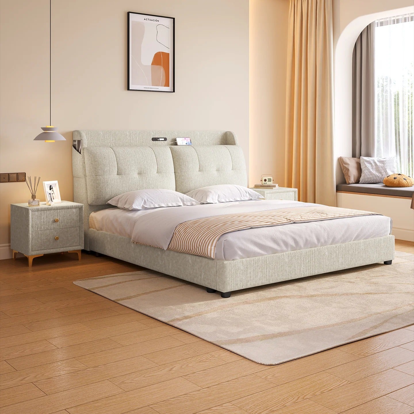 Upholstered Platform Bed Frame.