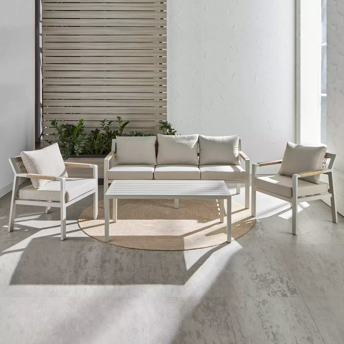5-Seater Outdoor Lounge Set with Table
