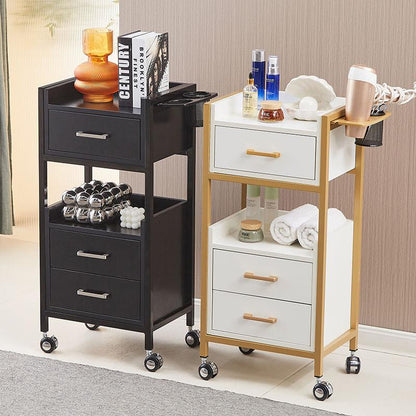 Hairdressing Tool Cabinet, Beauty Salon Trolley on Wheels, Makeup Storage Drawers, Hair Accessories Storage Cabinet.