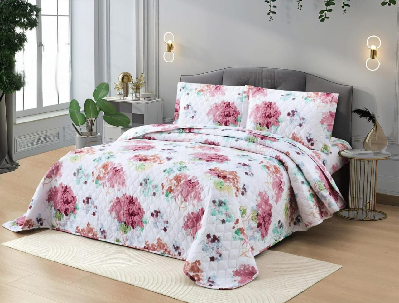 King Size Compressed Duvet Set, Flower Spring Patterned, 4 Pcs Set.