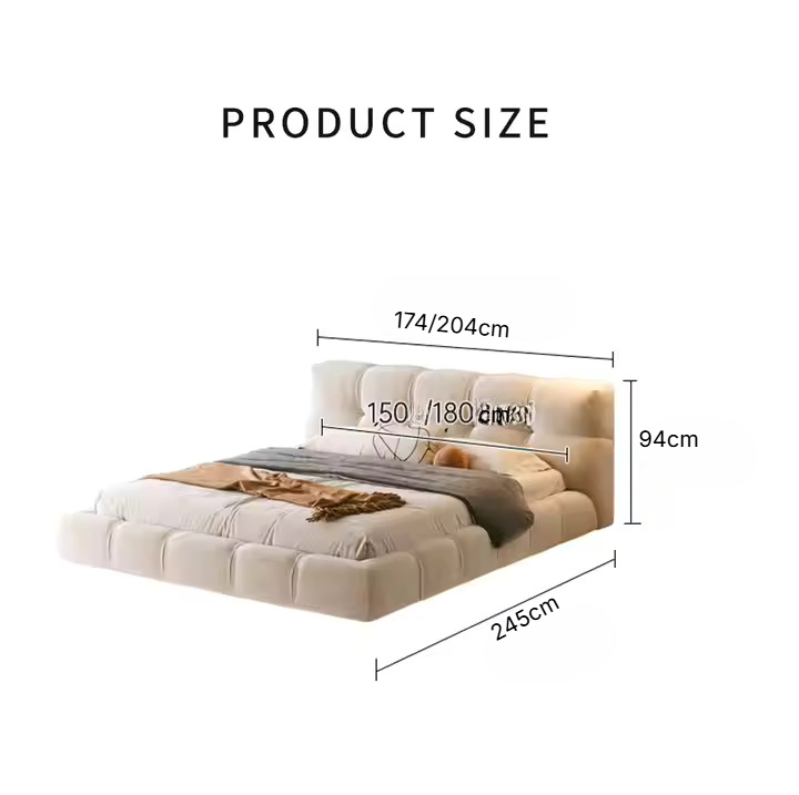 Elegant Classic Bed with LED Light