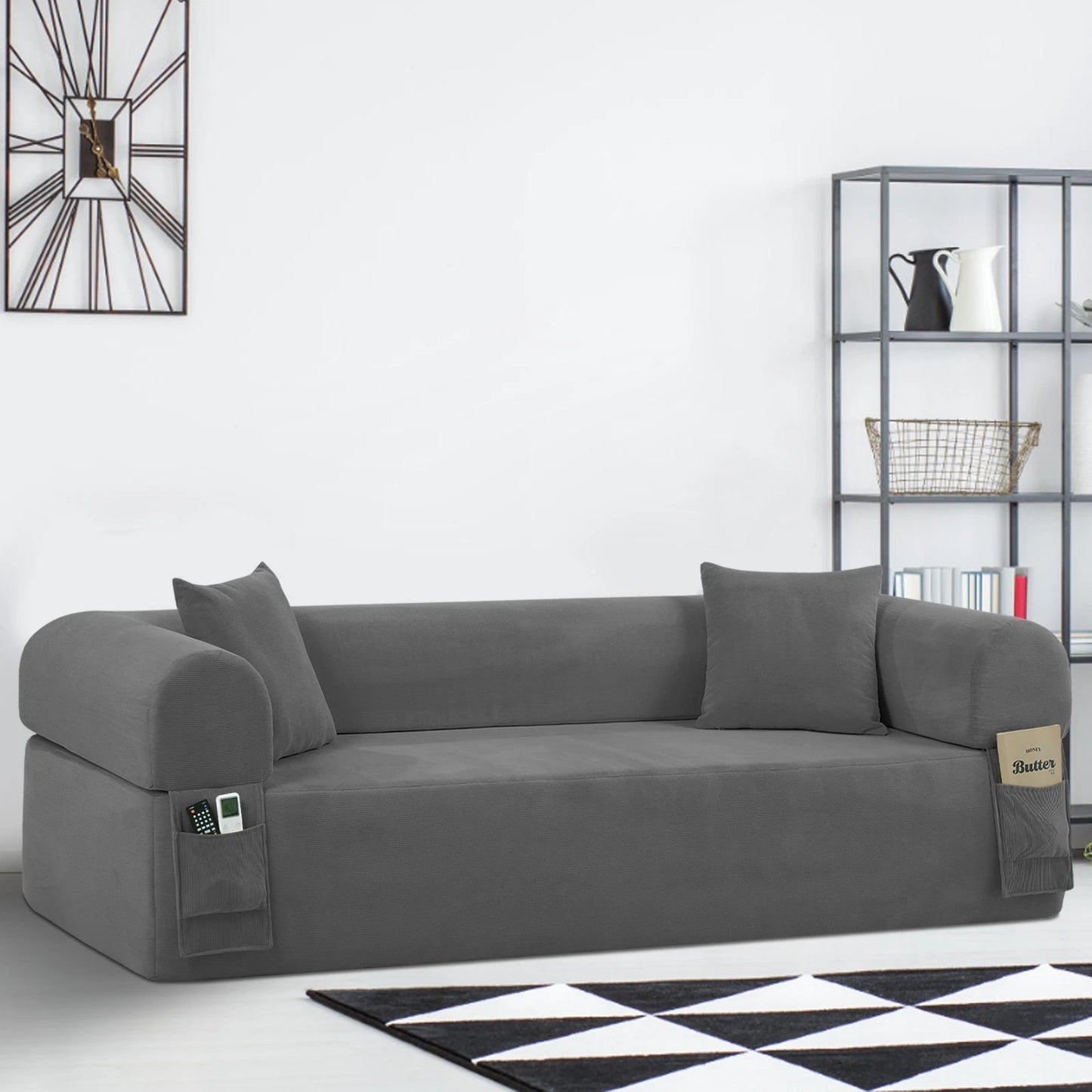 Cozy Sofa Couch with Side Pockets.