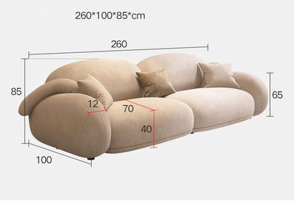 Atlas Living Room Cloud Sofa Fully Upholstered in Velvet.