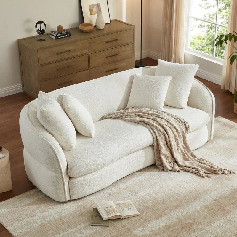 Nova Trio Upholstered 3 Seater Curved Sofa.