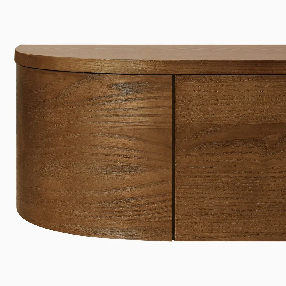 curved wooden console