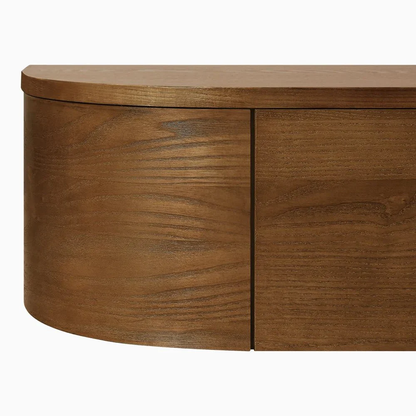curved wooden console