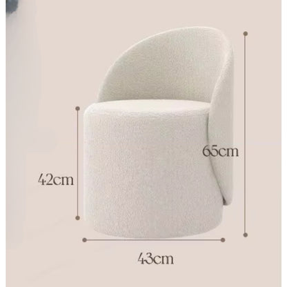 Modern dressing table set with irregular LED mirror, side cabinet, and matching upholstered stool for elegant bedrooms.
