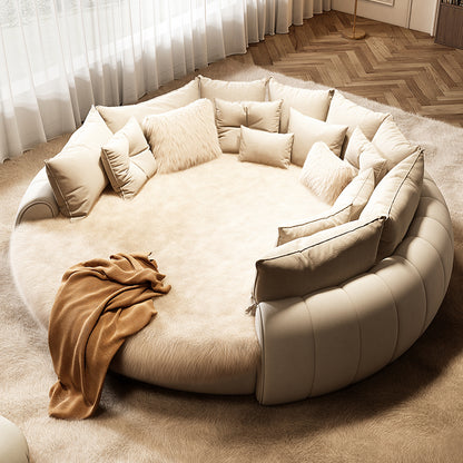 upholstered round bed