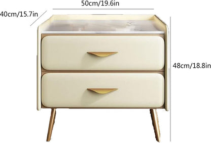 Bedside Table Nightstand Solid Wood with 2 Drawers Bedroom Storage Cabinet.