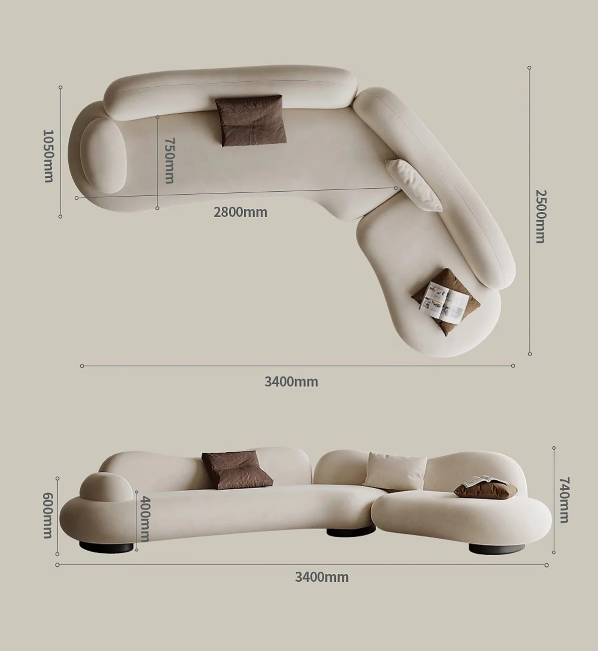 FORMA Cloud Curved Sofa.
