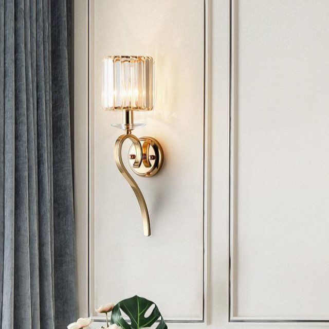 Wall Sconces, Attractive Wall Lamps Decoration, Gold Titanium Base and Modern Crystal Wall Light.