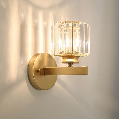 Wall Sconces, Attractive Wall Lamps Decoration, Gold Titanium Base and Modern Crystal Wall Light for Indoor, Living Room, Corridor, Bedroom, Entryway, Stair Lamp.