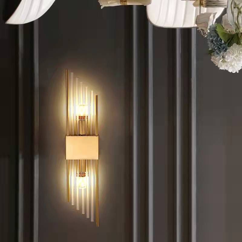 Wall Lamp, Attractive Wall Sconces Decoration, Titanium Crystal Light. 64H*17W.