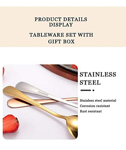 Luxury Camping Portable Colorful Stainless Steel Besteck 30 Pcs Flatware Gift Box Packaging Cutlery Set.