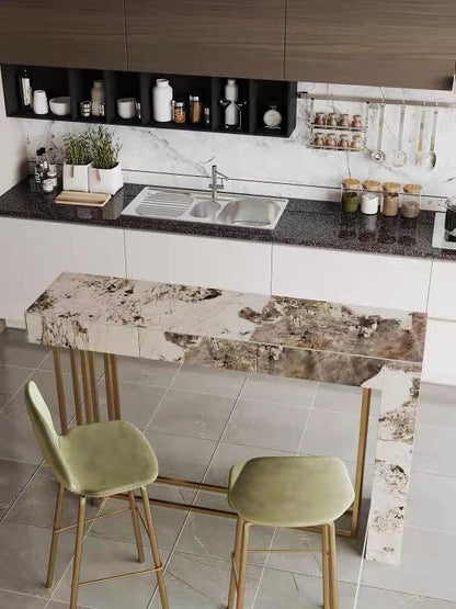 Light Luxury Bar Table with Two Chairs, Bar counter 160W cm,.