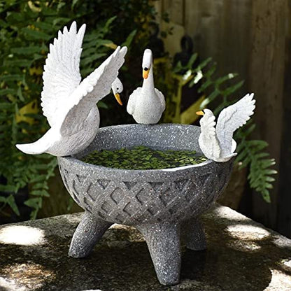 Art Decoration Ornamental Goose Flower, Rattan Effect, Garden Patio Décor.