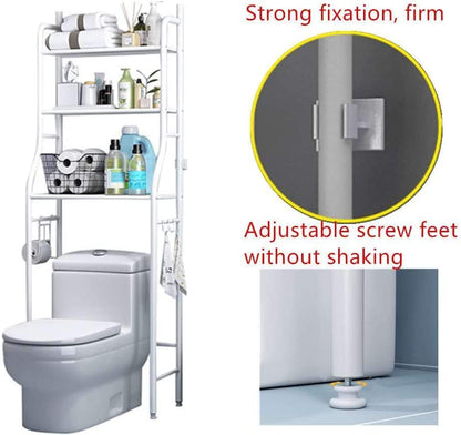 Metal Toilet Cabinet Shelving for Kitchen, Bathroom. Space Saver Shelf Organizer Holder.