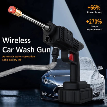 High Pressure Cordless Portable Cleaner Set for Washing Cars, Car Cleaning Device With Foam Generator Nozzle Water Pump.