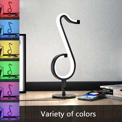 Table Lamps, RGB Symphony Desk Lamp, LED Smart Neon Lights, APP and Remote Control, Warm White Bedside Wall Lamp.