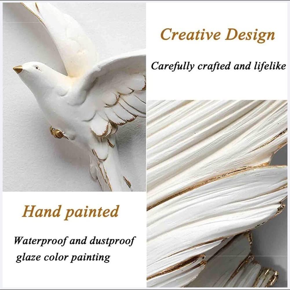 Feather Art home decor Gypsum, Large 3D Wall Art Sculpture, Creative Light Luxury Feather Home Wall Decoration, for Living room, Lounge, Hallway Wall.