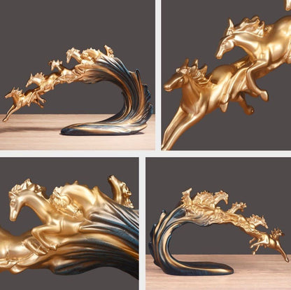 Horse Statue for Home décor, Wall Shelf Living Room Decoration, Handmade Resin Sculpture for Home Decor.