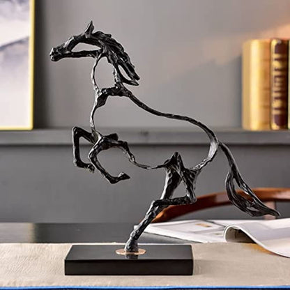 Metal Modern Handmade Resin Horse Statue for Home Wall Shelf Living Room Decoration