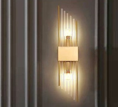 Wall Lamp, Attractive Wall Sconces Decoration, Titanium Crystal Light. 64H*17W.