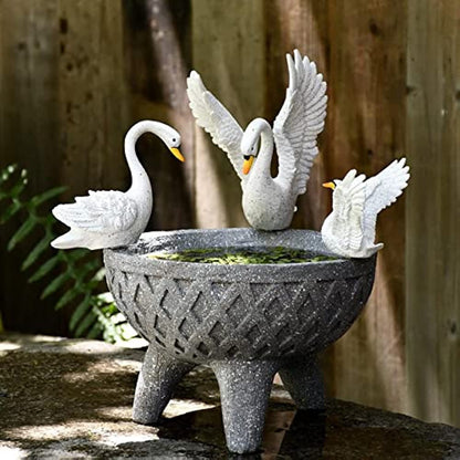 Art Decoration Ornamental Goose Flower, Rattan Effect, Garden Patio Décor.