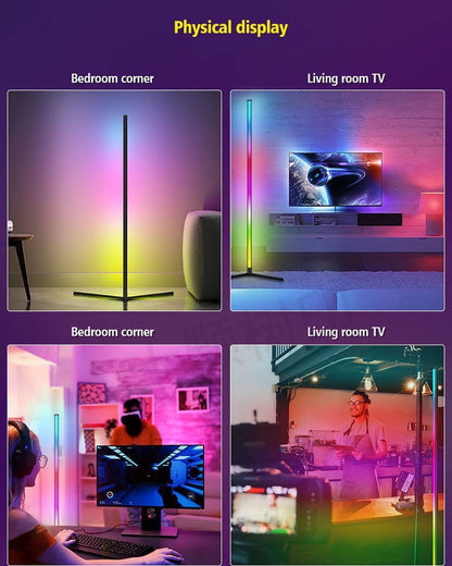 LED magic corner color floor lamp easy to use with modern magic changeable colors provided with remote control.