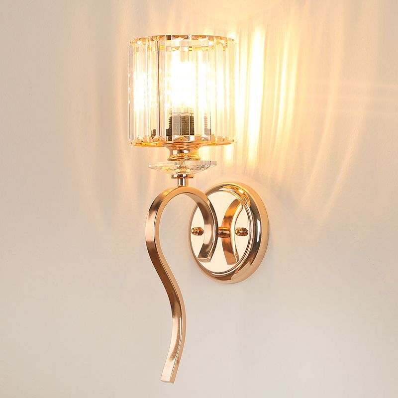 Wall Sconces, Attractive Wall Lamps Decoration, Gold Titanium Base and Modern Crystal Wall Light.