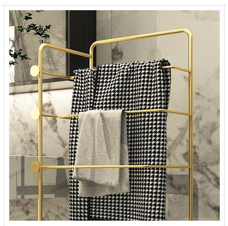 Multifunctional Metal Clothes Holder with Basket, Laundry Holder, Practical & Durable, Divided into several racks.