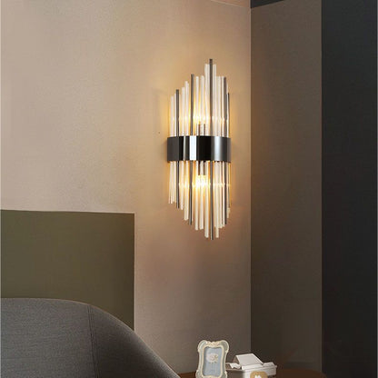 Wall Lamp LED Bulb Light, Spotlight, Distinctive Wall Sconces, Titanium Crystal Light, 65H*17W.