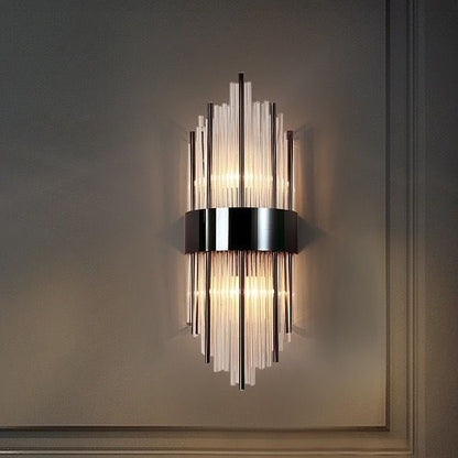 Wall Lamp LED Bulb Light, Spotlight, Distinctive Wall Sconces, Titanium Crystal Light, 65H*17W.