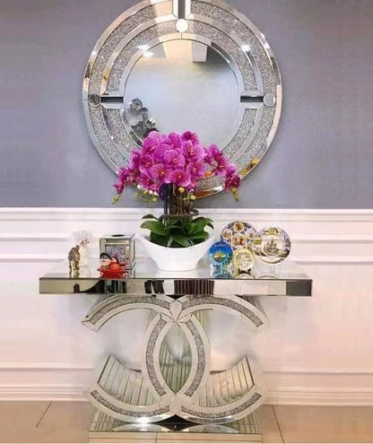 Distinctive Console Table and Mirror Matching Set.