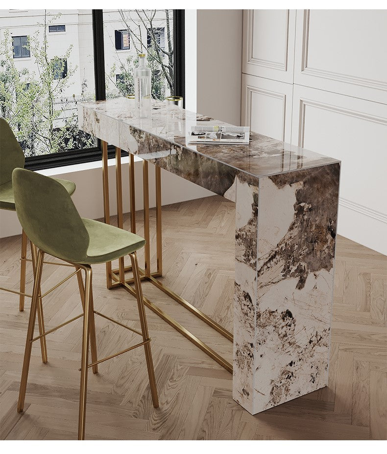 Light Luxury Bar Table with Two Chairs, Bar counter 160W cm,. AWD Store UAE متجر العوض