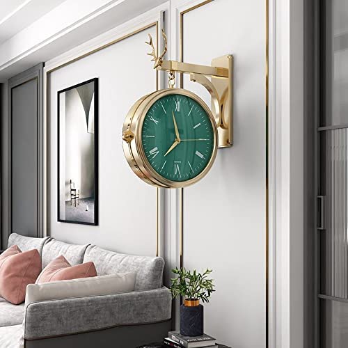 Double-Side Wall Mount Clock with Mute Movement Home Office Hotel Decoration Gift