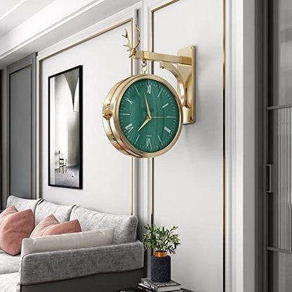 Double-Side Wall Mount Clock with Mute Movement Home Office Hotel Decoration Gift