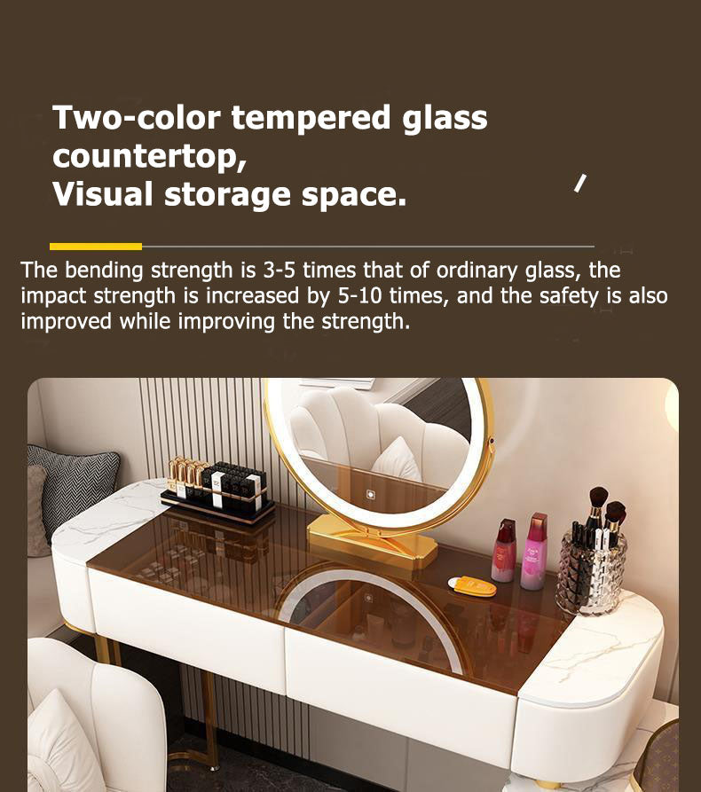 Glass dressing online table mirror