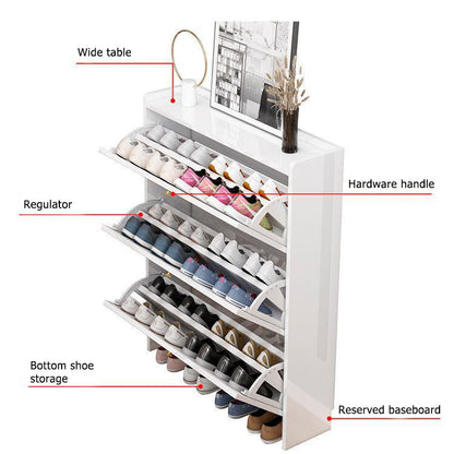 Exquisite Cabinet Rack Storage Organizer, Wooden Shoe Cabinet and table.